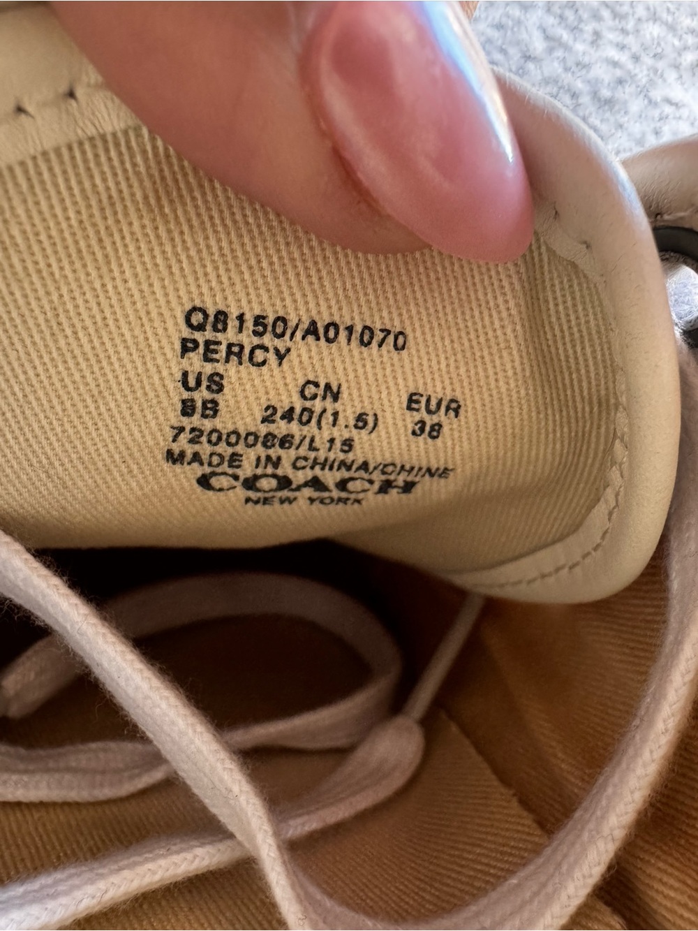 Coach Percy Signature Canvas Sneakers Khaki Chalk Size 8 Women’s - Picture 6 of 9